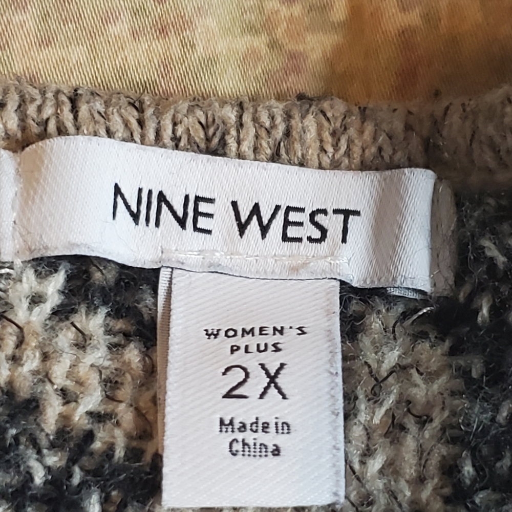 Nine West leopard print long coatigan Size 2x Open Front W Pockets MobWife - Picture 4 of 10